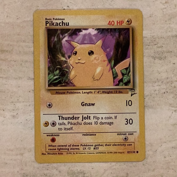 Pokemon Pikachu 1999 87/130 Base Set 2 #87 TCG Pokemon Card - Picture 6 of 6